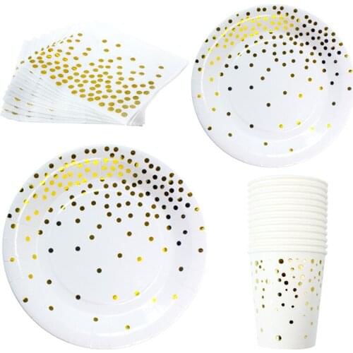 120Pcs/set Gold Party Disposable Adult Birthday Party Tablecoth Napkins Anniversaire Wedding Decor Party Supplies