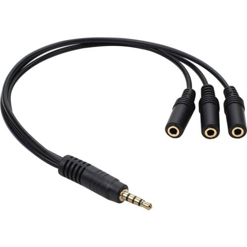 3.5mm 1 To 3 Splitter Cable 30cm 1/8 Inch Male To 3 Stereo Female Jack Socket Headphone Splitter Audio Cable Audio Splitter 2020