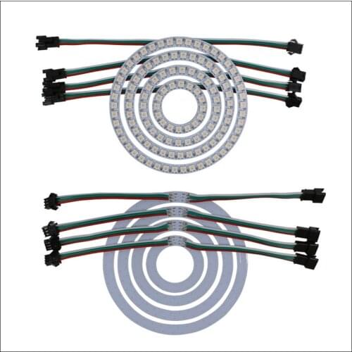 DC5V Pixel RGB LED Ring 16LEDs 24LEDs 35LEDs 45LEDs WS2812 5050 RGB LED Module Full-color actuate lights