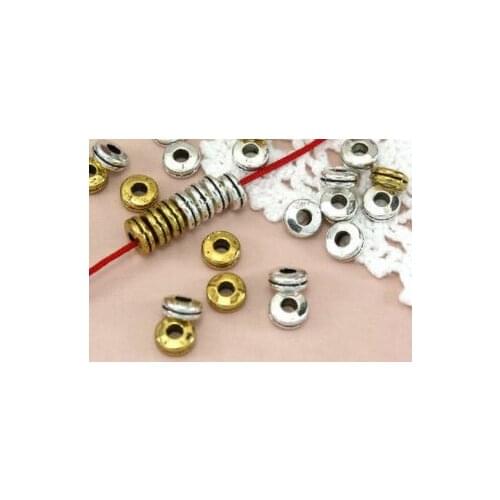 6mm Tibetan Silver Antique Double-layer small spacer Loose Bead Spacer Beads Connectors for DIY Jewelry Making bracelet