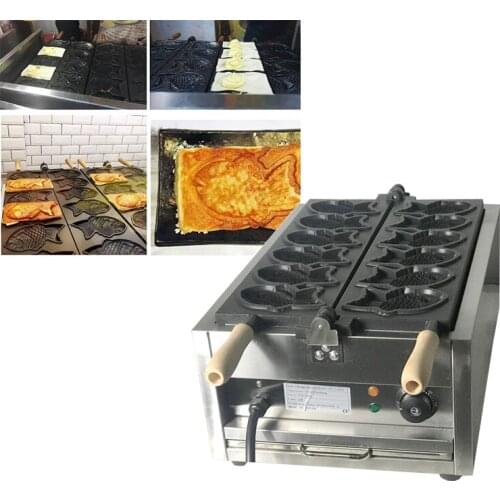 Free shipping Electric 6 pcs Commercial Croissant Taiyaki Maker Electric Fish Shaped Waffle Machines Iron Pan Dessert Waffel Bak