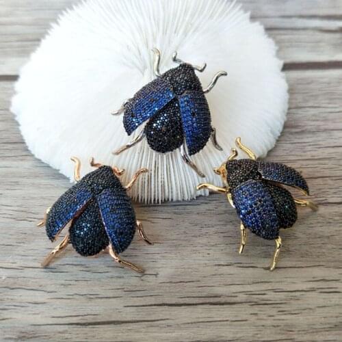 6Pcs Mix Color Micro Pave CZ zircon Insect ladybug charm Pendant For Jewelry Making Findings DIY necklace making P726