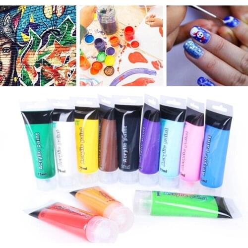 75 ml Acrylic paint Washable Colorful Drawing Toy Kids Nail Paint Finger Painting Diy Toys Finger For Kids Craft Painting