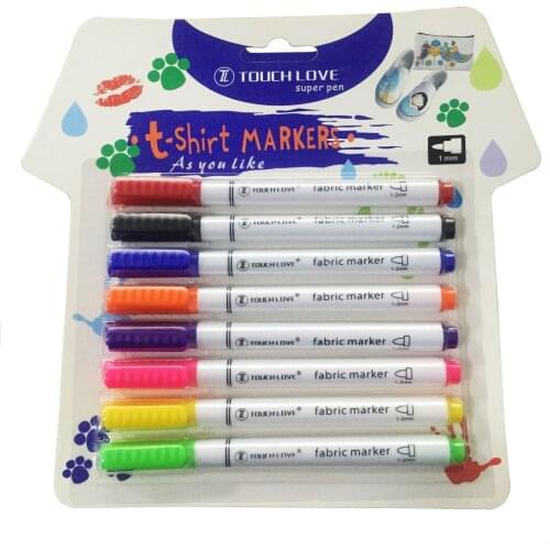 8 Pcs/Set Clothes Textile Marker Fabric Paint Pen DIY Crafts T-shirt Pigment Painting Pen School Home Stationery Graffiti Supply