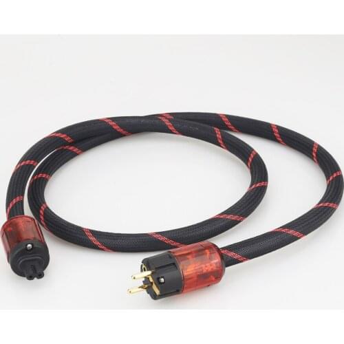 Audiocrast P101+DW12+P046 Hifi Audio Power Cable Audiophile Power Cord with EU plug Figure 8 IEC Connector