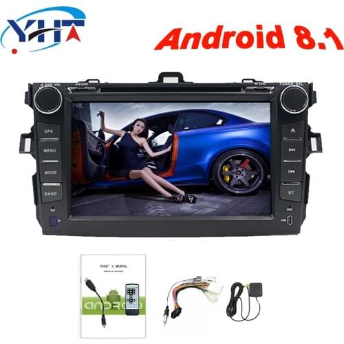 2din 8" Quad Core 1+16G Android8.1 Car Stereo Radio DVD Player with BT Wifi HD 1024*600 MirrorLink for Toyota Corolla 2007-2012