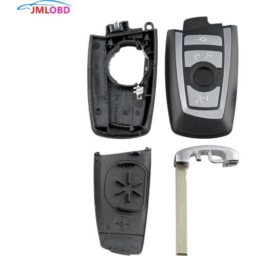 B03 4 Buttons Smart Remote Key Case Shell For BMW5 7 Series with Emergency Blade Keyless Entry Fob Car-Styling Alarm Cover
