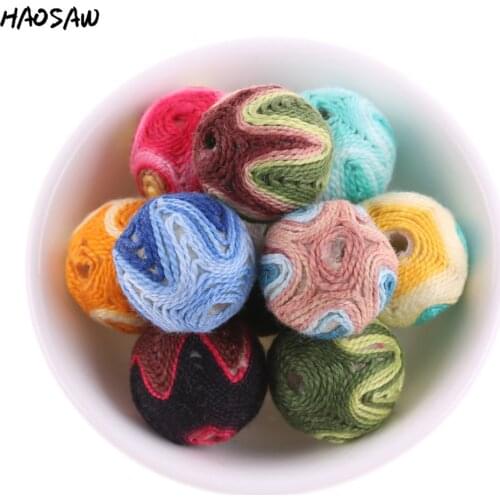 Choose Styles 20MM 100Pcs/Lot Fashion Handmade Beads Gumball Bubblegum Beads Linen Wrapped Beads Cute Shivering Flower Beads