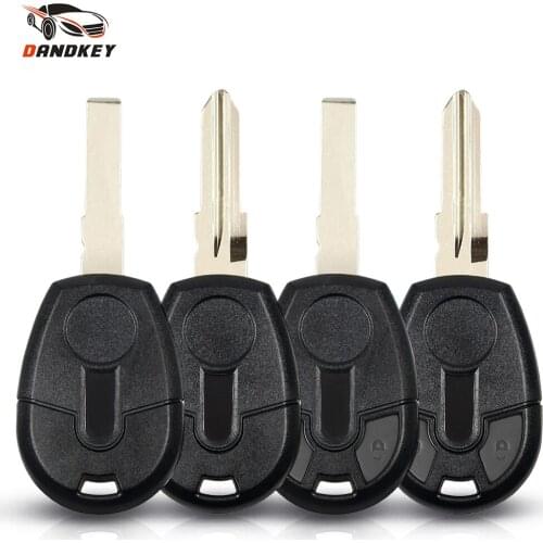 Dandkey Remote Car Key Shell For Fiat Positron Transponder Key Uncut SIP22 Blade / GT15R Blade Blank 2 Buttons Case Replacement