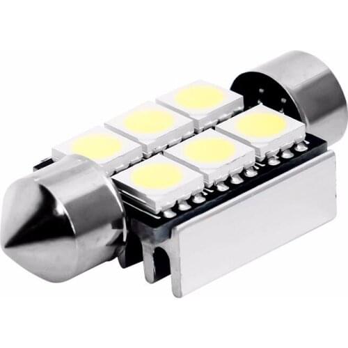 Decode 36mm Dual Tip 5050 6smd Led Roof Lamp License Plate Reading Double Pointed 6 Lights Led Lights for Car Car Light Interior