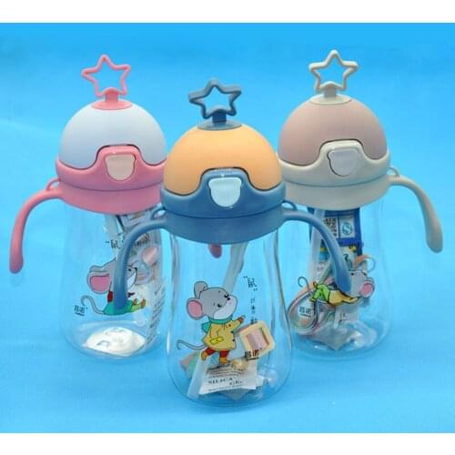 Kids Water Cup Creative Cartoon Baby Feeding Cups With Straws Leakproof Water Bottles Outdoor Portable Childrens Cups