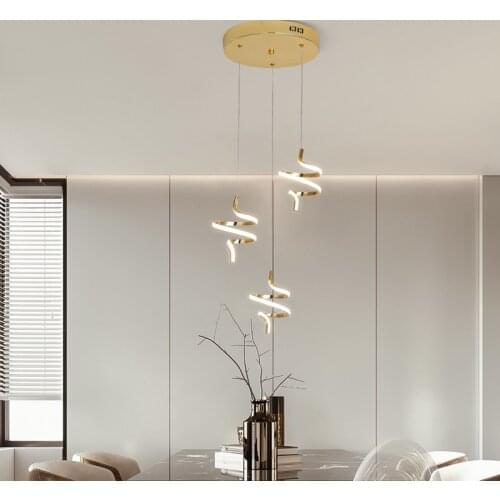 Gold chrome plating led pendant lights modern design for Restaurant Pendant lights Bedroom kitchen Hanging lamp indoor lighting