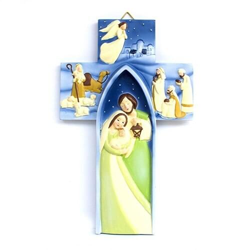 Exquisite Resin Cross Pendant Jesus Christian Christmas Gifts Ornament Home Furnishing Dec
