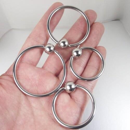 SaYao 1 Single Piece Big Ball Stainless Steel Captive Hoop Rings BCR PA Ring Nipple Body Piercing Jewelry