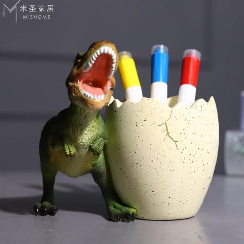 Creative Fashion Cute Children Storage Box Student Dinosaur Desktop Multifunctional Polyresin Pen Holder