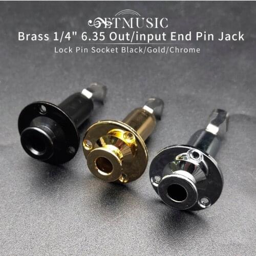 Acoustic Electric Guitar EQ Pream Endpin Jack Round Guitarra Pickup Cylinder Output End Pin Plug Jack Socket 1/4" 6.35mm