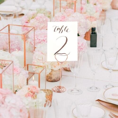 10pcs Heart Shape Metal Photo Clip Place Card Holder Rustic Wedding Table Decor Table Number Holder Wedding Signs Party Supplies