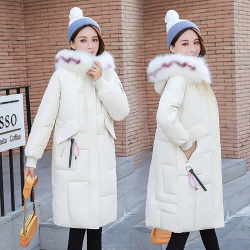 Fashion Hooded Women Parkas Winter Warm Solid Long Loose Coats 2020 Autumn Long Sleeve Zipper Thick Female Outerwear Fur Collar
