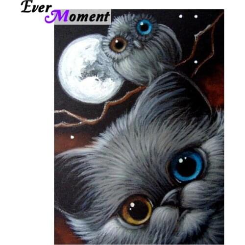 Diy diamond painting cat owl diamond embroidery full square mosaic kit household essential wall painting animal picture ASF808