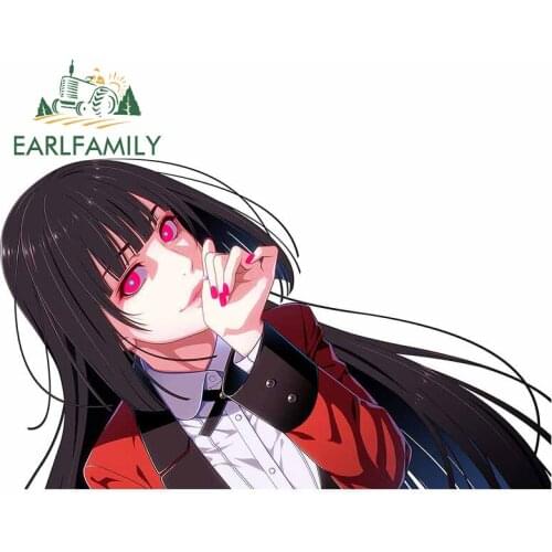 EARLFAMILY 13cm x 7.8cm For Kakegurui Motorcycle Car Bumper Stickers Refrigerator Decal Waterproof Occlusion Scratch Decoration