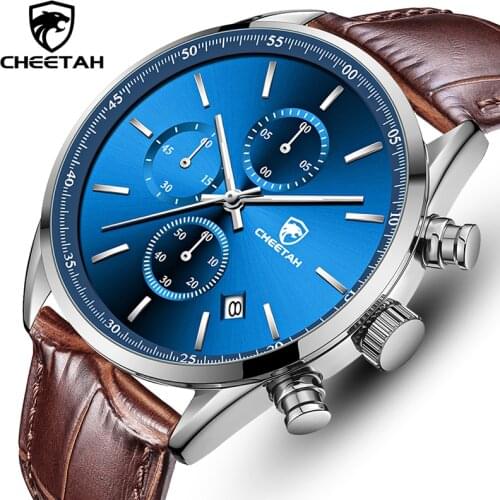 New Watches for Men 2021 CHEETAH Top Luxury Brand Fashion Sports Men’s Watch Chronograph Quartz Male Clock Leather reloj hombre