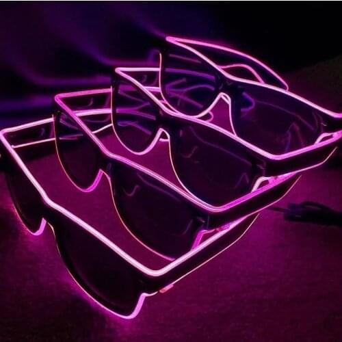 NewFlashing Glasses EL Wire LED Glasses Glowing Party Supplies Lighting Novelty Gift Bright Light Festival Party Glow Sunglasses