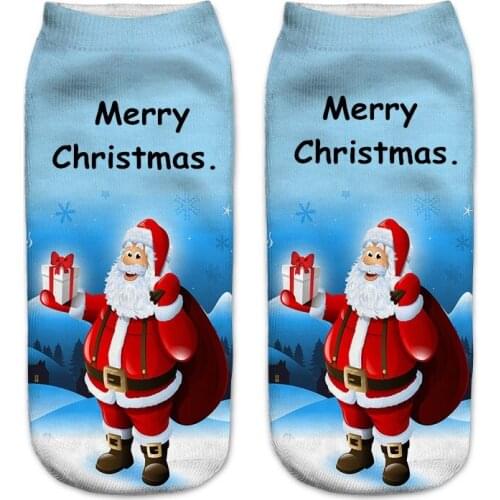 New Women 3D Christmas Socks Unisex Cartoon Elk Snowman Santa Socks Women Low Cut Ankle Christmas Socks Calcetines Mujer