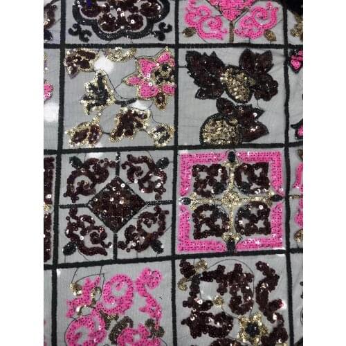 New Design Net Lace Nigeria Lace Fabric Embroidered African Sequin Lace Fabric French Lace Evening Dress MJ35291