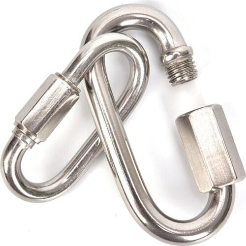 Climbing Gear Carabiner Quick Links Safety Snap Hook Climbing Safety Buckle Mountaineering Stainless Steel Screw Lock