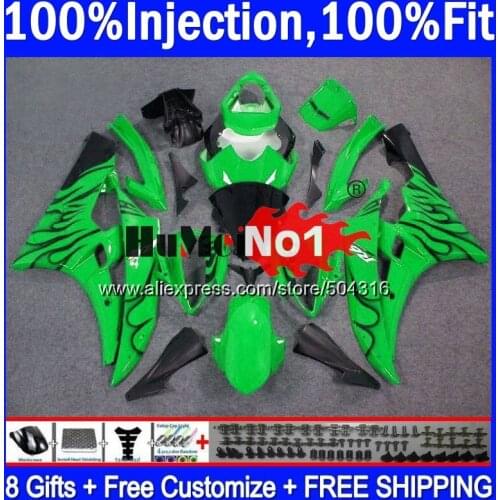 OEM For YAMAHA YZF R 6 YZF 600 YZF-600 7MC.127 YZF R6 06-07 600CC YZF600 YZF-R6 2006 2007 YZFR6 06 07 OEM Green&flames Fairings