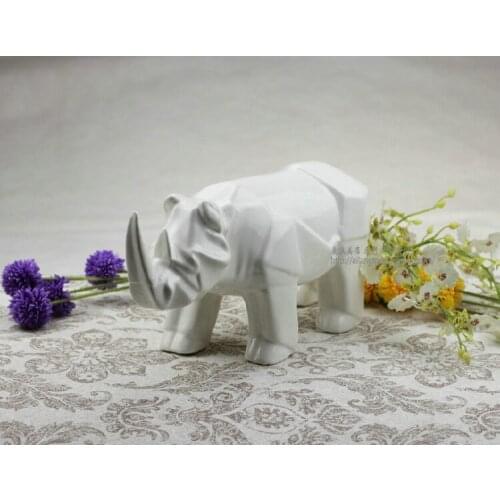 Origami Ceramic Rhinoceros Decoration Furniture Hotel Simple Modern Colorful High Quality Exquisite Ornaments