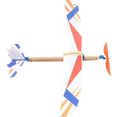 DIY Hand Throw Flying Glider Planes Elastic Rubber Band Powered Flying Airplane Plane Glider Assembly Model Toys For Children