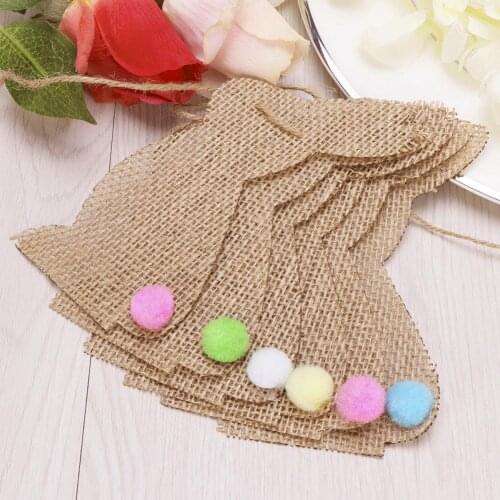 Easter Day Jute Rabbit Party Hanging Flag Garland Banners Bunting Decoration