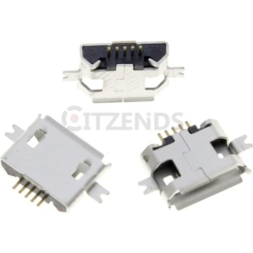 10pcs Micro USB Connector 5pin heavy plate 1.0mm B type 2 feet Female Jack For Mobile Mini USB repair mobile tablet Tail plug