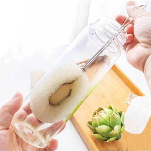 1Pcs Cup Brush or 3Pcs Replacement Head Cup Cleaning Tool Kitchen Accessories Sponge Stainless Steel Milk Feeding Bottle Brushes