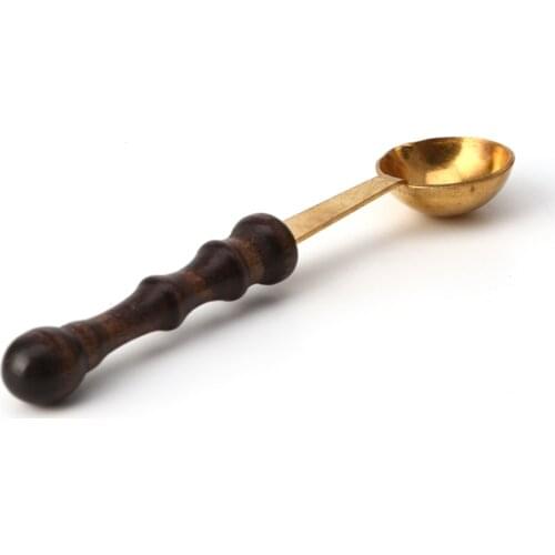 Scrapbooking SBrass&Wood Spoon For Melt Wax Melted Dissolve Wax Seal Stamp Envelope Craft Stamp Wax Seal Stamp Dropshipping