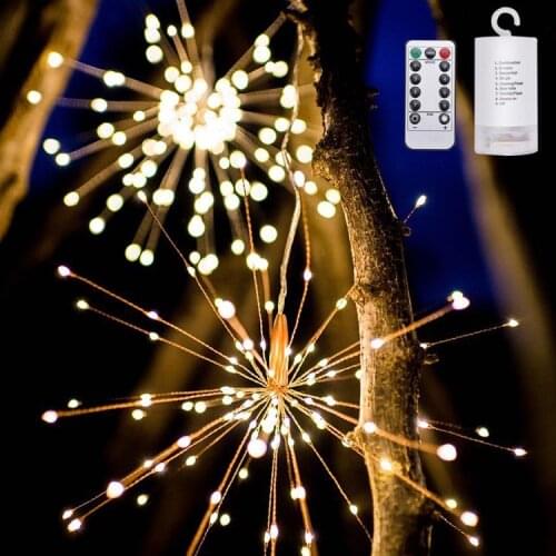 Led fireworks lamp solar energy lamp string Christmas exploding lamp fireworks copper wire lamp Outdoor Yard decorative lamp