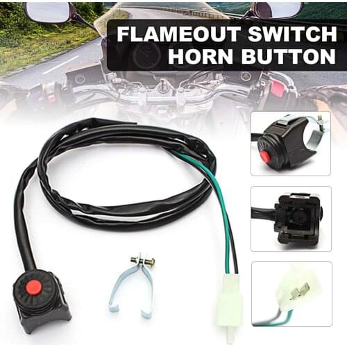 7/8" 22mm Universal Kill Flameout Switch Horn Button Stop Handlebar Motorcycle Motorbike