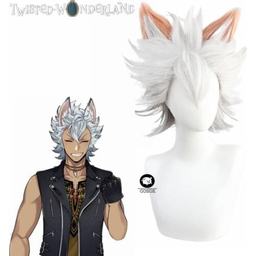 Twisted Wonderland Jack Howl Silver Gray Short Cosplay Heat Resistant Synthetic Hair Carnival Halloween Party + Free Wig Cap