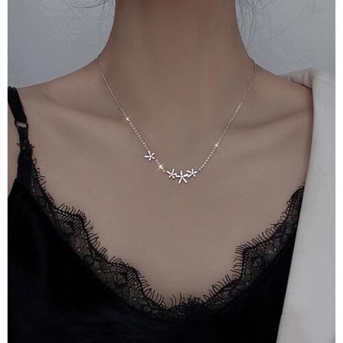 925 Sterling Silver Cherry Blossoms Pendant Necklace for Women Mnimalist Clavicle Chain Wedding Party Jewelry