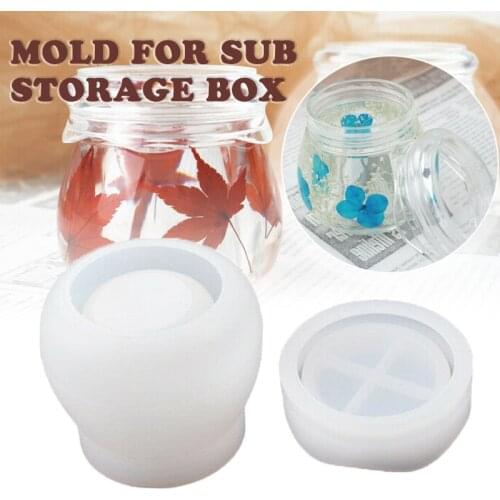 1 Set Silicone Jar Molds Storage Box Mold Container Epoxy Resin Mold Bottle Jewelry Making Tools DIY Craft Home Decoration