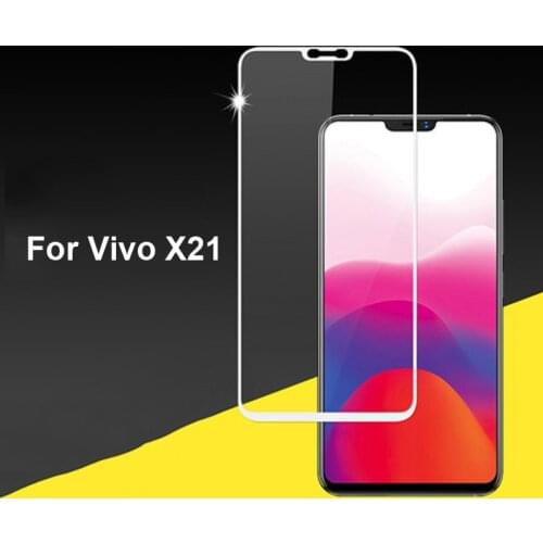 1pcs Ultra-Thin White Black color full screen protector Tempered Glass film For Vivo X21 X21A Screen protective glass film