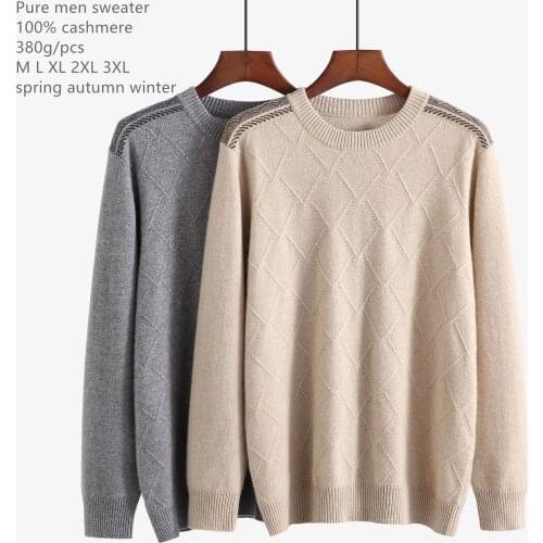 Naizaiga 100% cashmere turtleneck solid argyle beige grey men father winter warm sweater , QRYR11