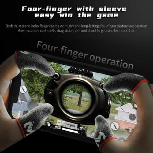 2 Pcs Phone Games Sweat-Proof Finger Gloves Thumbs Finger Cover Anti-slip Cot Sleeve for PUBG Touch Screen Game Practical Access