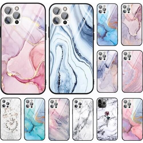 For Samsung Galaxy A21S A71 A20 A20e A10 A31 A41 A51 A72 A7 A81 S20 S10e S10 S9 Plus Luxury Hard Tempered Glass Marble Case Capa