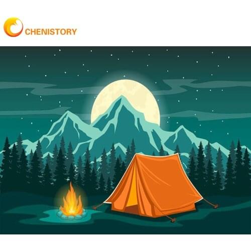 CHENISTORY DIY 5D Diamond Painting Landscape Painting Camping Square/Round Diamond Cross Stitch Kit Rhinestone Embroidery Mosaic