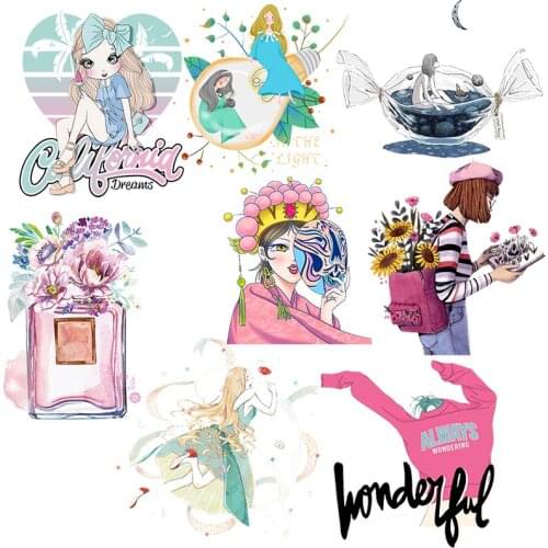 DIY Flower Applique Patches On Clothes Beauty Iron On Transfers For Clothing Heat Transfer Patches For Clothes Stickers Badge