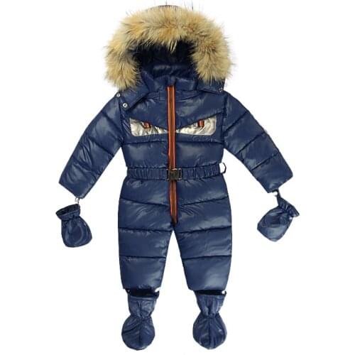 Newborn Baby Snowsuit White Duck Down Infant Boys Jumpsuits Down Jacket Newborn Girls Outwear Coat Snow Wear