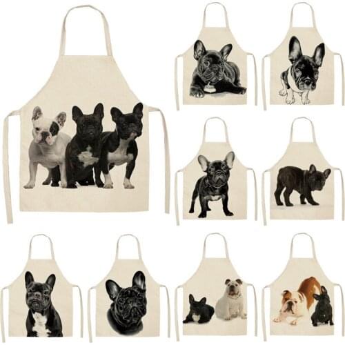 Bulldog pictures apron Household cleaning Woman kitchen apron master apron Apron cooking accessories Linens aprons apron for men
