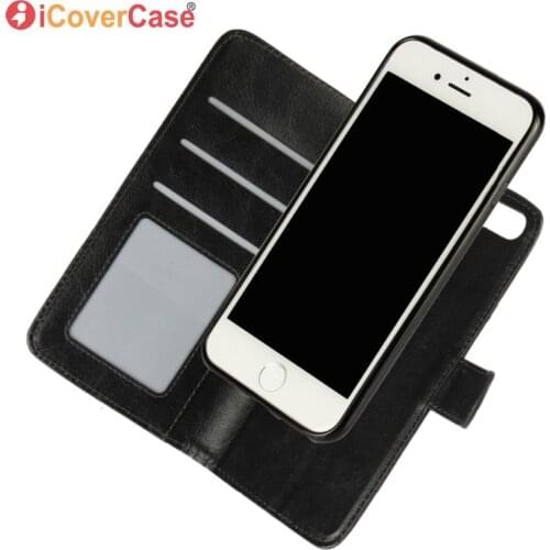 For iPhone 8 7 6 Plus SE 2020 5 S 5S Detachable Magnetic Case Flip Wallet Leather Cover 2 in 1 Phone Bag Accessory Book Coque